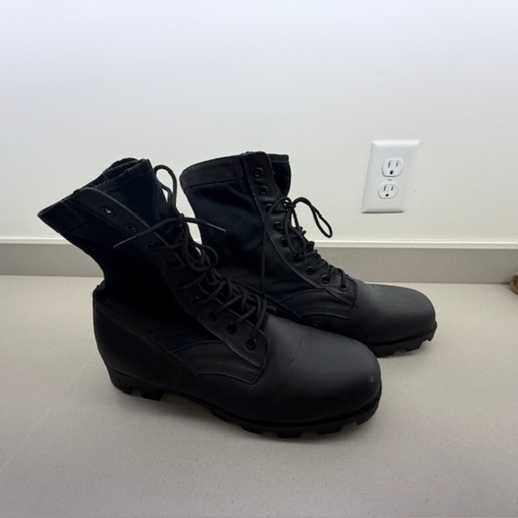 Rothco Black Leather Jungle Lace Up Boot Combat Shoes Men 13W Barely Worn - Picture 1 of 9